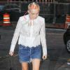 Miley Cyrus va dîner au restaurant Nobu à New York, le 3 août 2014. 