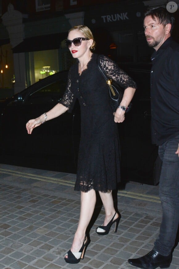 La chanteuse Madonna à Londres. Le 19 juillet 2014.
