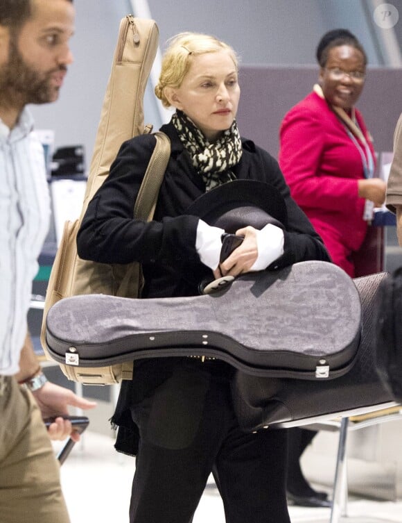 Madonna à l'aéroport de New York, le 17 juillet 2014.