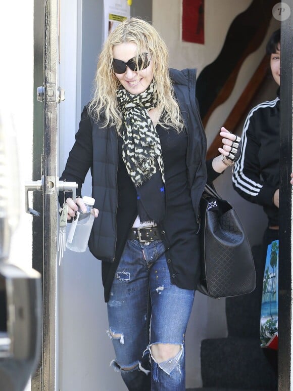 Madonna à la sortie de son cours de pilates à West Hollywood, le 10 mars 2014.