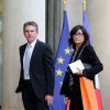 Claude Puel et sa femme à l'Elysée le 9 octobre 2013 pour une cérémonie de remise de décorations par le président François Hollande