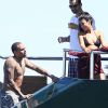 Exclusif - Anara Atanes, compagne de Samir Nasri, profite du yacht de son ami Chris Brown, en vacances à Saint-Tropez le 30 juillet 2014