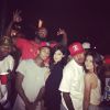 King Trell, Tyga, The Game, Kylie Jenner, Chris Brown et Kendall Jenner assistent à une fête donnée par Tyga. Los Angeles, le 10 août 2014.