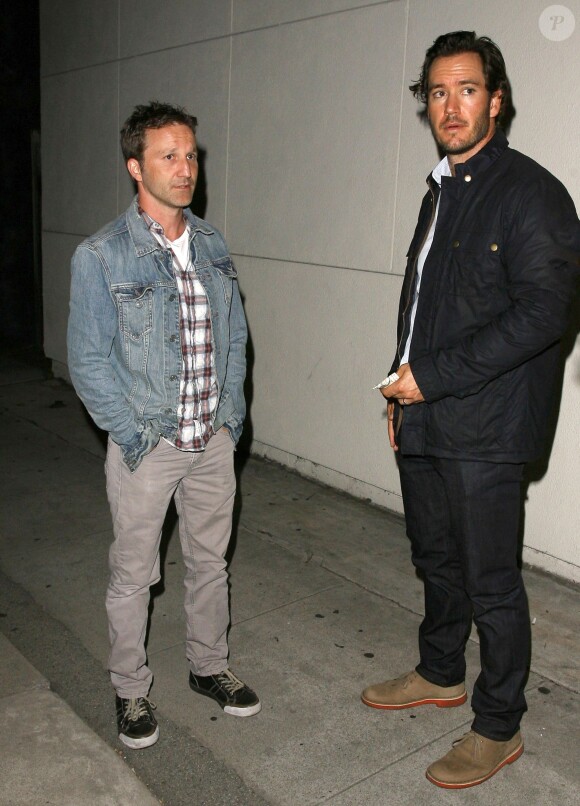 Mark-Paul Gosselaar et Breckin Meyer, les acteurs de la série "Franklin & Bash", sont allés diner au restaurant Craig à West Hollywood. Le 15 août 2013
