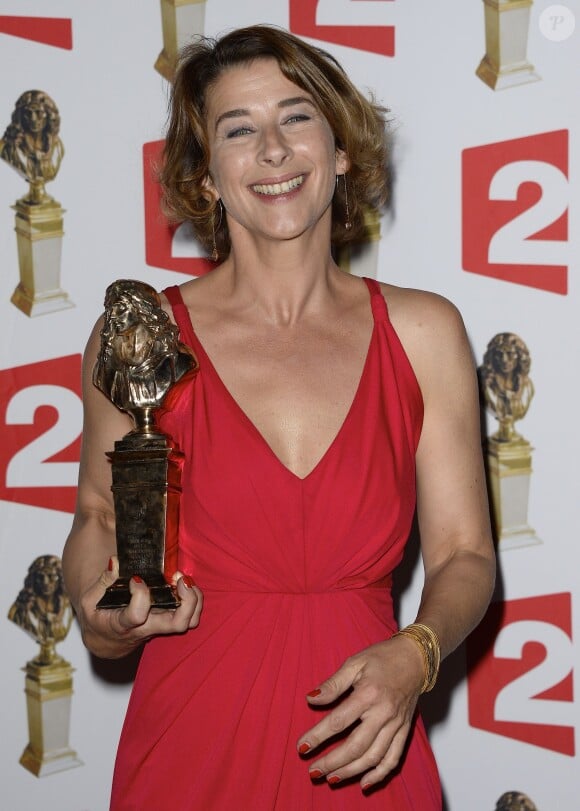 Isabelle Gélinas (prix de la meilleure comédienne d'un spectacle privé) - 26e nuit des Molières aux Folies Bergère à Paris, le 2 juin 2014.