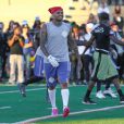 Chris Brown lors d'un match de flag flootball caritatif au Jack Kemp Stadium. Los Angeles, le 16 août 2014.