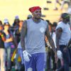 Chris Brown lors d'un match de flag flootball caritatif au Jack Kemp Stadium. Los Angeles, le 16 août 2014.