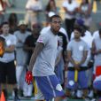 Tyga lors du match de flag football caritatif de Chris Brown et Quincy Combs au Jack Kemp Stadium. Los Angeles, le 16 août 2014.