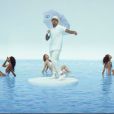 Chris Brown, Usher et Rick Ross dans le clip de New Flame. Août 2014.