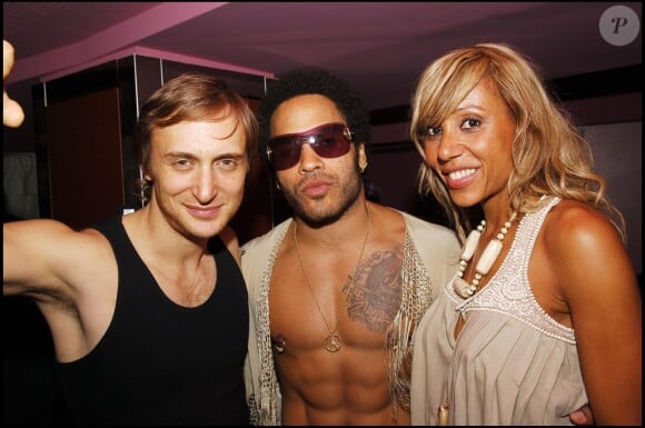 David et Cathy Guetta avec Lenny Kravitz à Paris en 2005
