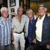 Exclusif - Jo Issautier, Pierre Rosso, Michel Leroyer et Jean Paul Belmondo dans le restaurant Lou Balico à Nice le 20 août 2014 pour de belles retrouvailles, initiées par le cascadeur Rosso