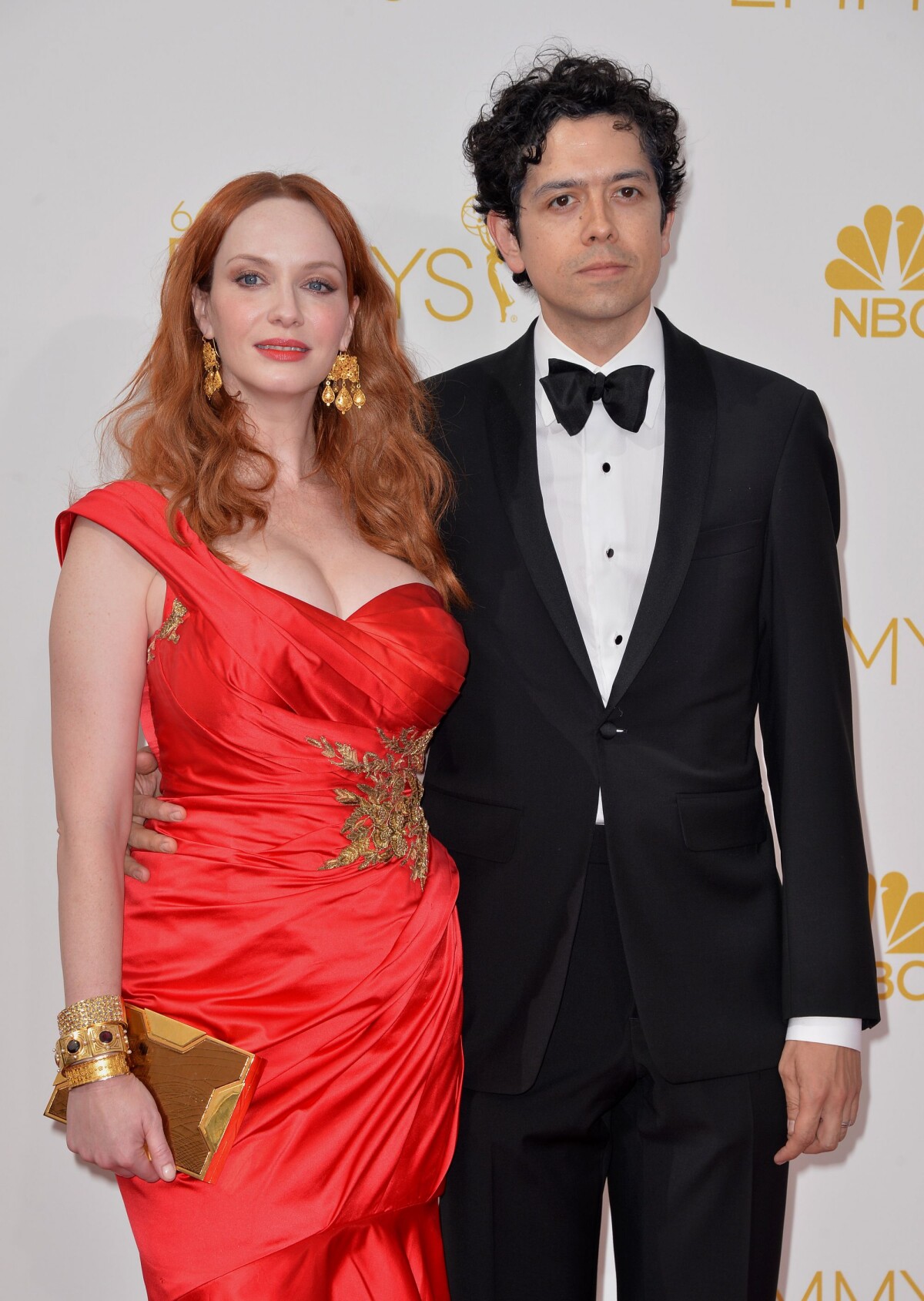 Photo Christina Hendricks Et Geoffrey Arend Lors Des 66e Annual Primetime Emmy Awards Au Nokia