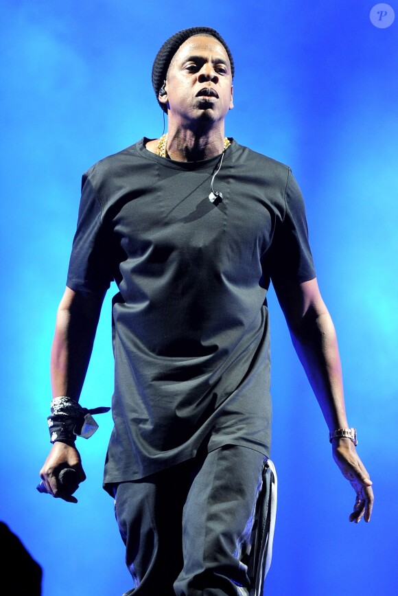 Jay-Z en concert dans le cadre du "On The Run Tour" à East Rutherford, le 11 juillet 2014.