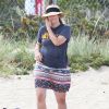 Exclusif - Drew Barrymore sur une plage de Cape Cod dans le Massachusetts, le 23 août 2014.