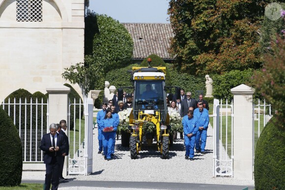 Les obsèques de la baronne Philippine de Rothschild dans son château à Pauillac le 1er septembre 2014