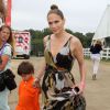 Jennifer Lopez en compagnie de ses enfants Max et Emme au 39e "Classic Horse Show" à Bridgehampton, le 31 août 2014.