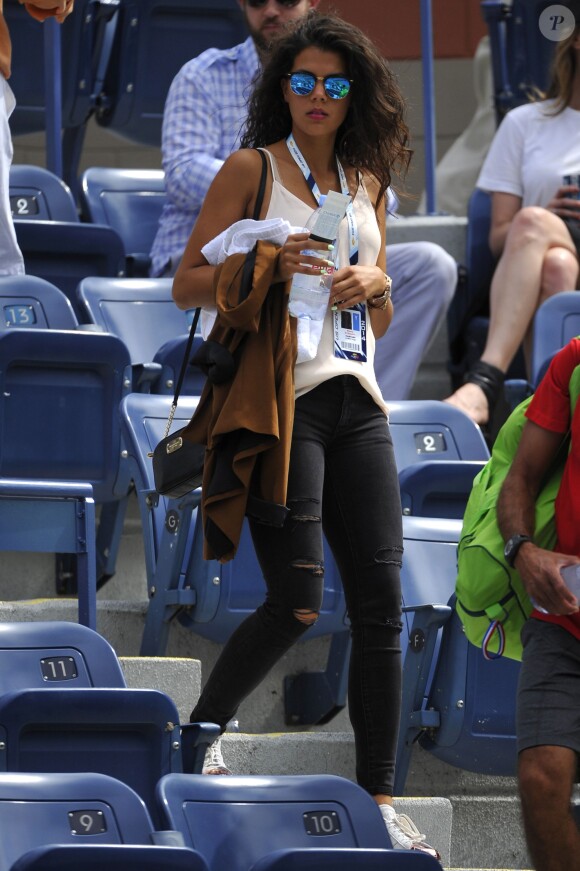 Noura assiste au match de son amoureux Jo-Wilfried Tsonga à l'USTA Billie Jean King National le 1er Septembre à New York contre Andy Murray. 