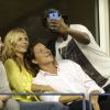 Heidi Klum, Vito Schnabel et Jay Pharoah lors de l'US Open à New York le 1er septembre 2014. 