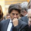 Bruno Madinier lors des obsèques de Pierre Mondy en l'église Saint-Honoré d'Eylau à Paris le 20 septembre 2012