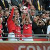 L'équipe d'Arsenal, au Wembley Stadium de Londres, le 17 mai 2014
