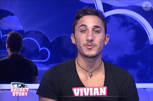 Vivian, amoureux, dans Secret Story 8, quotidienne du mercredi 10 septembre 2014 sur TF1.