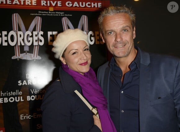 David Brécourt et sa compagne - Générale de la pièce "Georges et Georges" au théâtre Rive Gauche à Paris, le 9 septembre 2014.