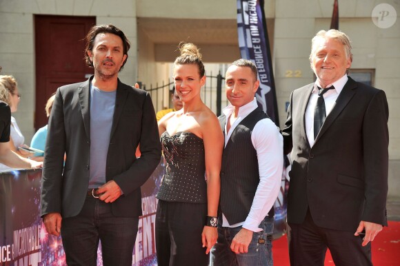 Olivier Sitruk, Lorie, Giuliano Peparini et Gilbert Rozon. Le jury de "La France a un incroyable talent" arrive au Théâtre André Malraux de Rueil-Malmaison pour le début des auditions. Le 8 septembre 2014.