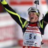 Marie Dorin après avoir décroché la seconde place du relais lors de la coupe du monde de biathlon le 3 janvier 2013 à Oberhof