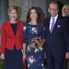 La princesse Mary de Danemark en robe Erdem au Ny Carlsberg Glyptoket pour la remise des prix de la Fondation Carlsberg pour la recherche scientifique, le 9 septembre 2014 à Copenhague.