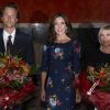La princesse Mary de Danemark en robe Erdem au Ny Carlsberg Glyptoket pour la remise des prix de la Fondation Carlsberg pour la recherche scientifique, le 9 septembre 2014 à Copenhague.