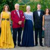 La princesse Mary, le prince Henrik, la reine Margrethe II, le prince Joachim et la princesse Marie de Danemark le 11 septembre 2014 dans l'orangerie du château de Fredensborg pour le gala en l'honneur de la Croix-Rouge danoise.