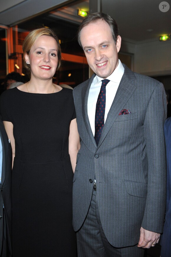 Le prince Jean d'Orléans et sa femme la princesse Philomena au dîner du Crif à Paris le 9 février 2011