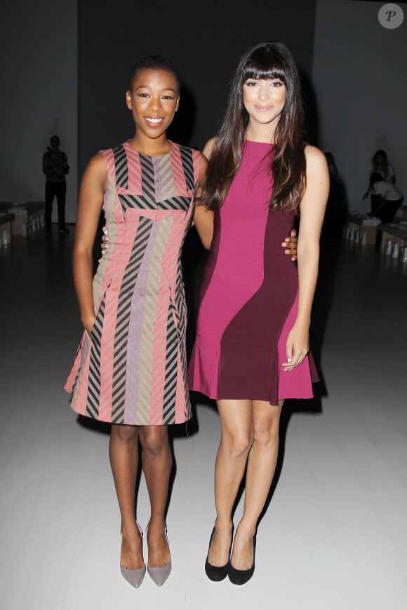 Samira Wiley et Hannah Simone au défilé Richard Chai à New York le 4 septembre 2014