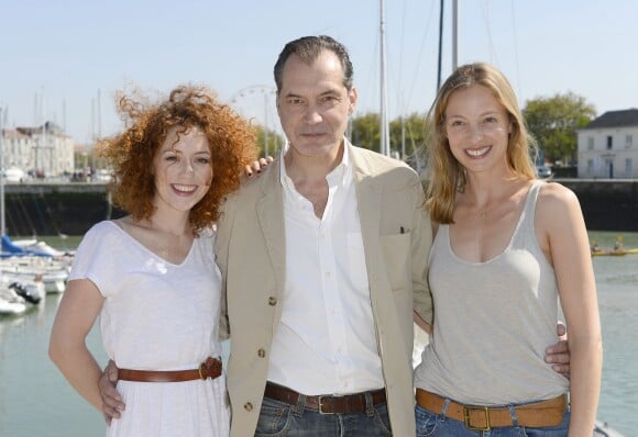 Blandine Bellavoir, Samuel Labarthe et Elodie Frenck au 16e Festival de la Fiction TV, à La Rochelle, le 12 septembre 2014.