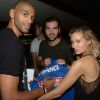 Nicolas Batum à la Gioia pour célébrer la troisième place de l'équipe de France de basket décrochée en Espagne, à Paris le 15 septembre 2014