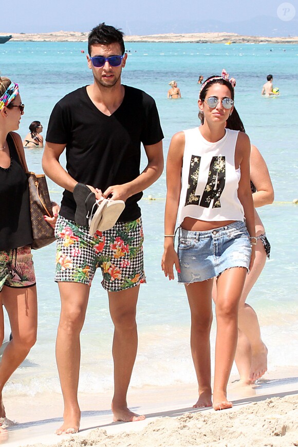 Javier Pastore et sa compagne Chiara Picone sur l'île de Formentera le 4 août 2014