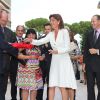 Exclusif - La princesse Caroline de Hanovre, radieuse, inaugurait le 10 septembre 2014 la rue Princesse-Caroline après travaux d'embellissement, dans le quartier de la Condamine à Monaco.