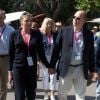 La princesse Charlene de Monaco, enceinte de six mois, et le prince Albert II de Monaco le 14 septembre 2014 au dernier jour de l'Evian Championship de golf, remporté par Hyo Joo Kim.