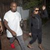 Kim Kardashian et son mari Kanye West quittent le restaurant The Little Door. Los Angeles, le 16 septembre 2014.