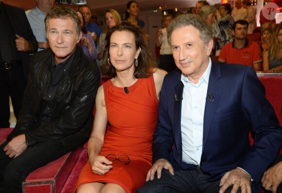 Bruno Wolkowitch, Carole Bouquet et Michel Drucker - Enregistrement de l'émission "Vivement dimanche" à Paris le 17 septembre 2014. L'émission sera diffusée le 21 septembre