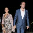  Le price Nikolaos et la princesse Tatiana de Grèce au Musée de l'Acropole d'Athènes le 17 septembre 2014 pour le dîner organisé à l'occasion des 50 ans de mariage du roi Constantin II de Grèce et de la reine Anne-Marie, à la veille de la fête des noces d'or au Yacht Club du Pirée. 