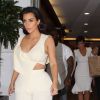 Kim Kardashian, Kanye West et Kris Jenner quittent le restaurant E Baldi. Beverly Hills, le 18 septembre 2014.