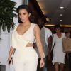Kim Kardashian, son mari Kanye West et sa mère Kris Jenner quittent le restaurant E Baldi. Beverly Hills, le 18 septembre 2014.