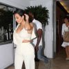 Kim Kardashian, Kanye West et Kris Jenner quittent le restaurant E Baldi. Beverly Hills, le 18 septembre 2014.