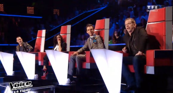Le jury de The Voice (The Voice 3, émission diffusée le samedi 26 avril 2014 sur TF1.)