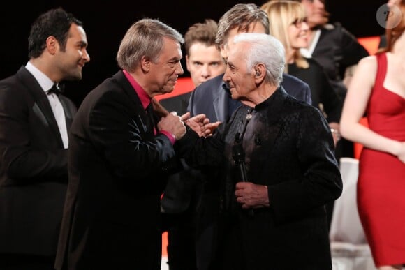 Exclusif - Ycare, Salvatore Adamo et Charles Aznavour - Enregistrement de l'émission "Hier Encore" avec Charles Aznavour à l'Olympia le 20 mai 2014.