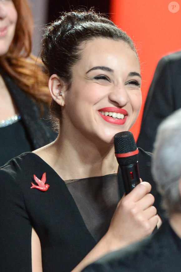 Exclusif - Camélia Jordana - Enregistrement de l'émission "Hier Encore" avec Charles Aznavour à l'Olympia le 20 mai 2014.