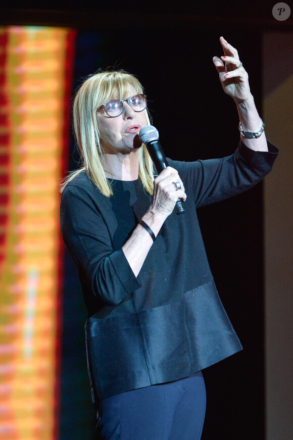 Exclusif - Chantal Ladesou - Enregistrement de l'émission "Hier Encore" avec Charles Aznavour à l'Olympia le 20 mai 2014.