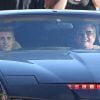 David Hasselhoff et Justin Bieber, hilares dans un remake de K 2000 pour un projet vidéo secret, à Venice Beach, le 23 septembre 2014
