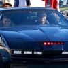 David Hasselhoff et Justin Bieber au volant de Kit dans un remake de K 2000 pour un projet vidéo secret, à Venice Beach, le 23 septembre 2014